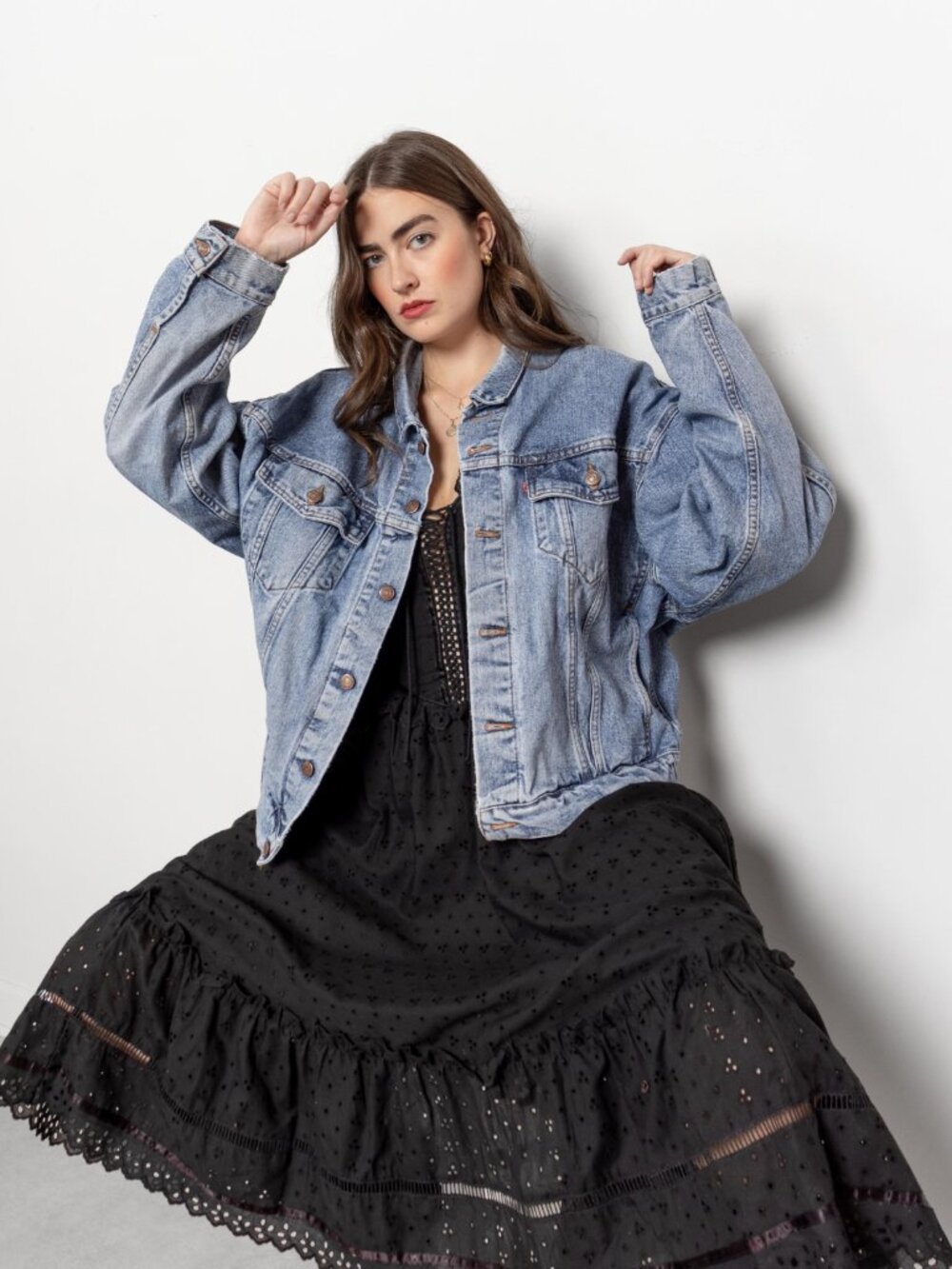 LEVI'S DENIM JACKET Vintage Jean 90's Oversize Streetwear / Large Xl - Picture 2 of 12